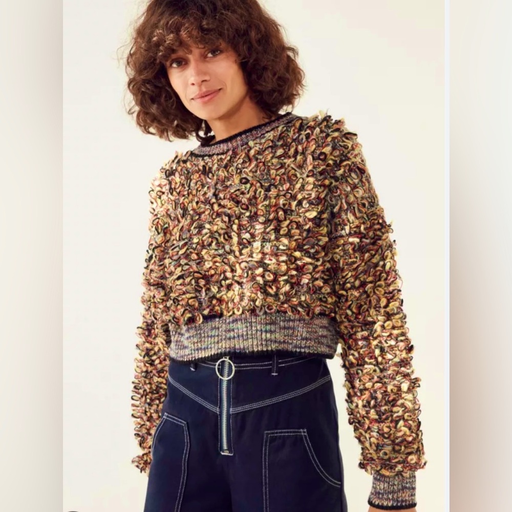 Kimchi Blue Boucle Cropped Pullover Sweater Size XS
